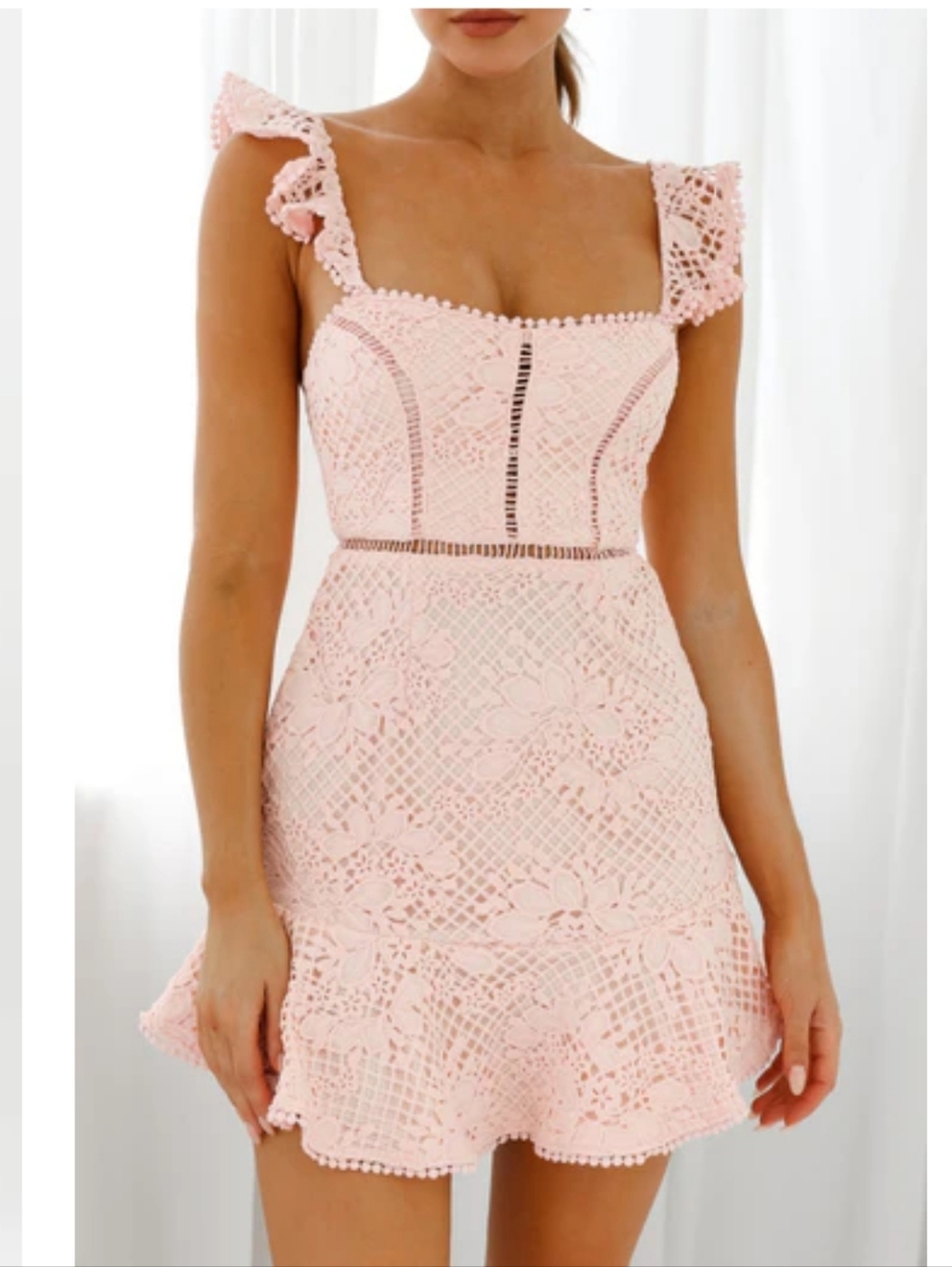 Here Comes The Sun Crochet Lace Dress